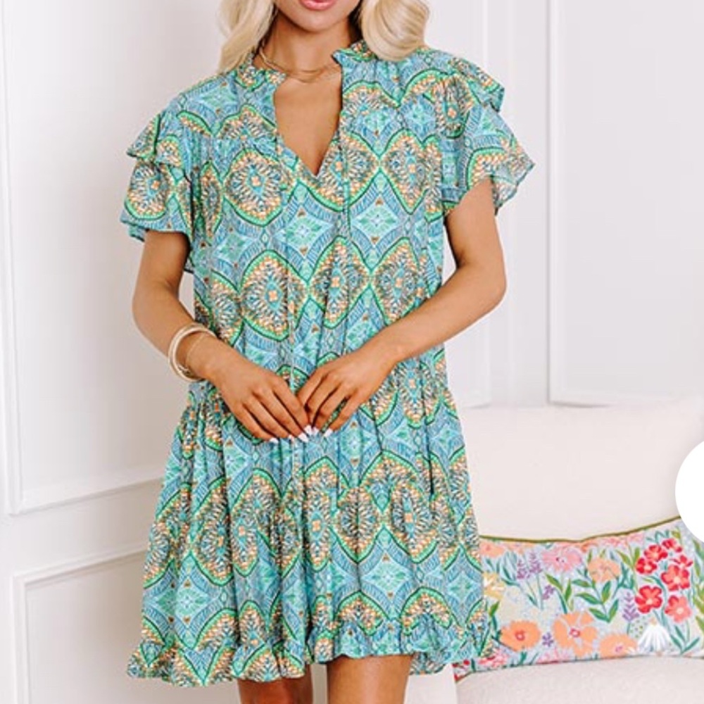 NWT Current Air Multicolor Geometric Dress